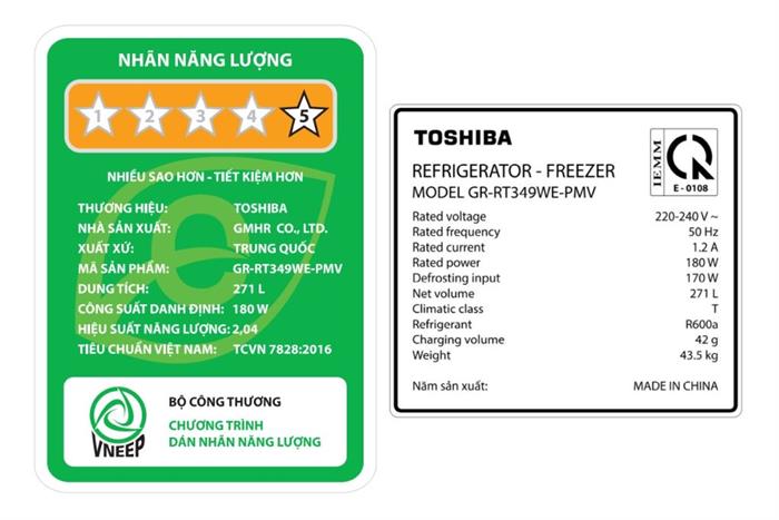 Tủ lạnh Toshiba Inverter 271 lít GR-RT349WE-PMV(68)